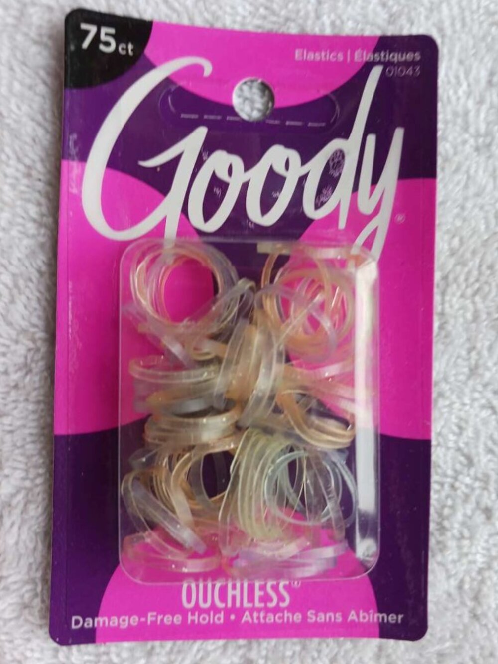 75 Goody Elastics Colored Clear Glitter Ouchless Poly Elastic Hair Bands 2020